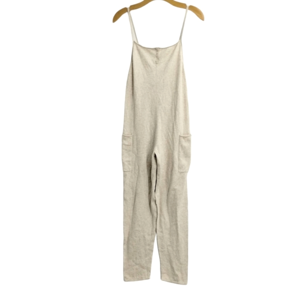 Something Navy Cotton‎ Jumpsuit Oatmeal - Picture 2 of 16